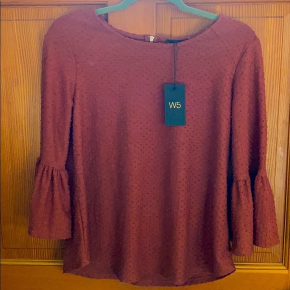 W5 rust top with 3/4 bell sleeves - Picture 1 of 4